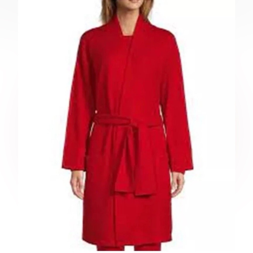 NWT VAN WINKLE & CO Women’s Sz S Red Long Sleeve Cashmere Lounge Kimono Robe